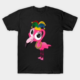 Flamingo Mardi Gras Beads Shirt tee T-Shirt